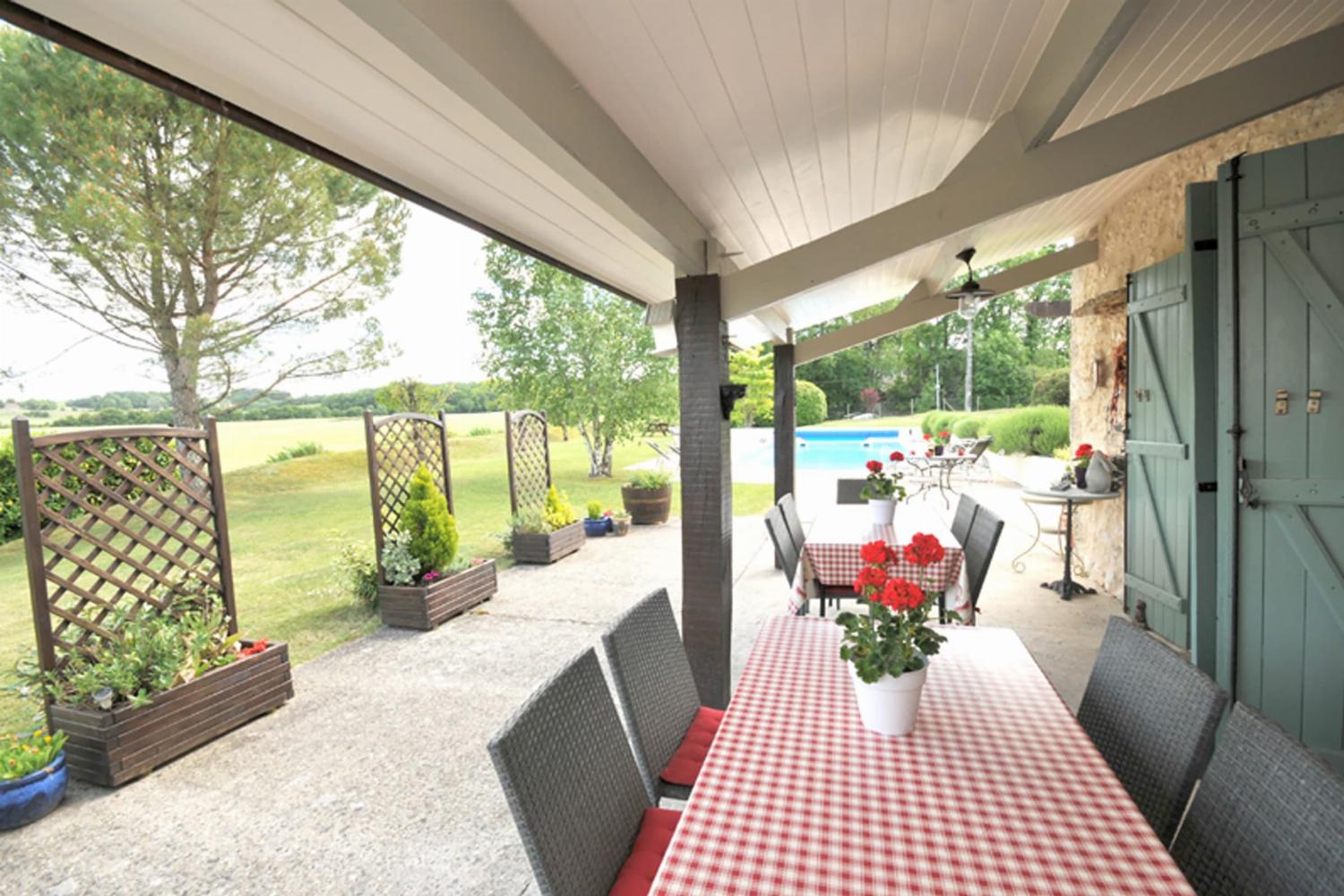 Shaded dining terrace