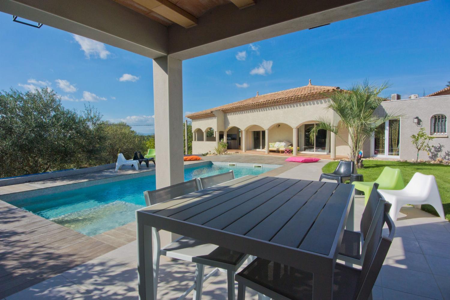 Shaded dining terrace