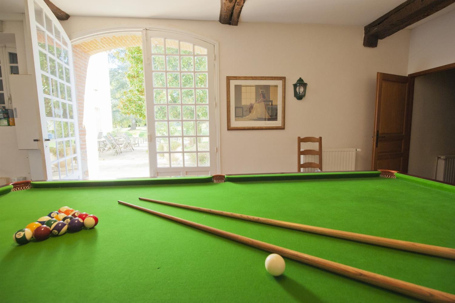 Snooker table in Ariège château