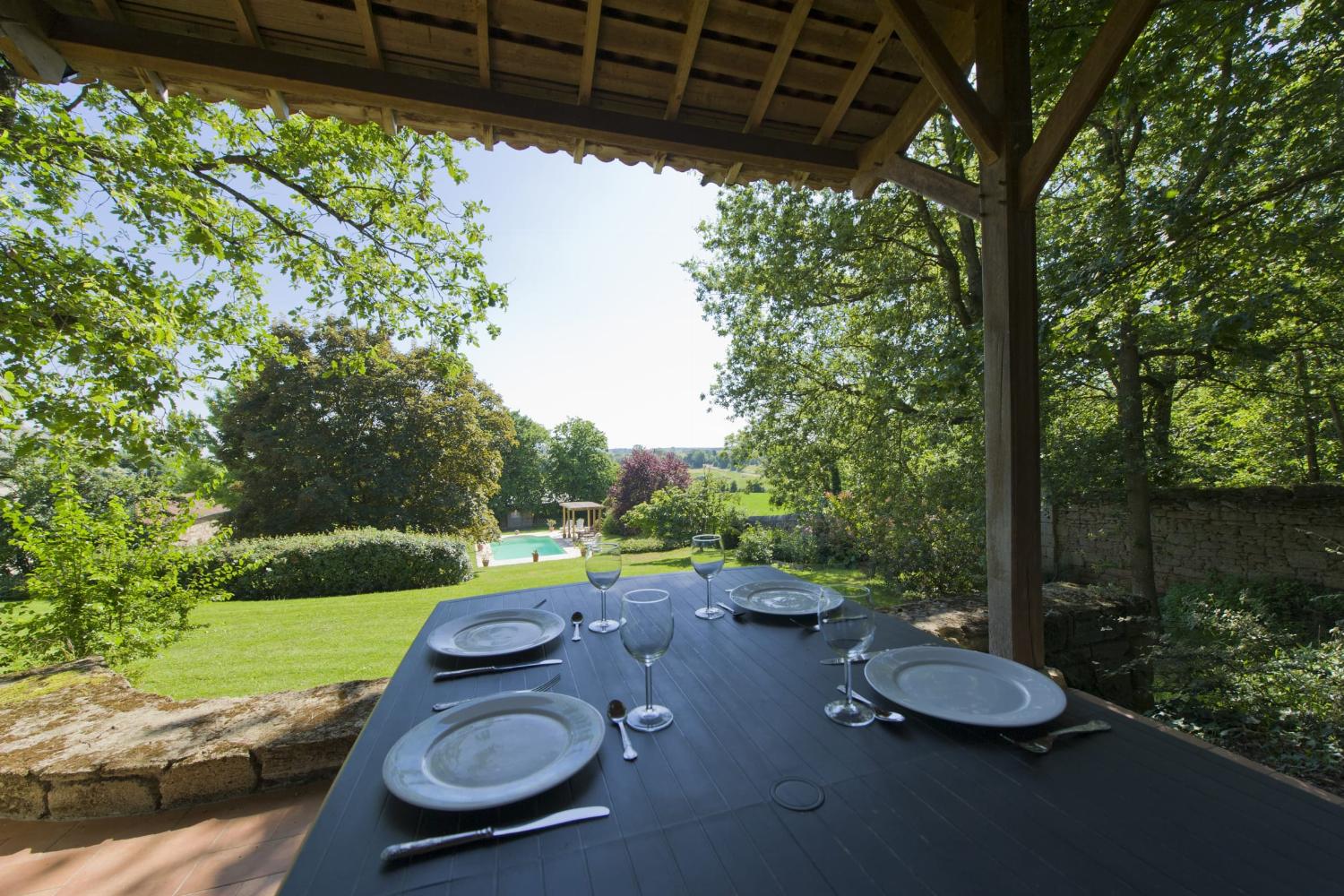 Shaded dining terrace