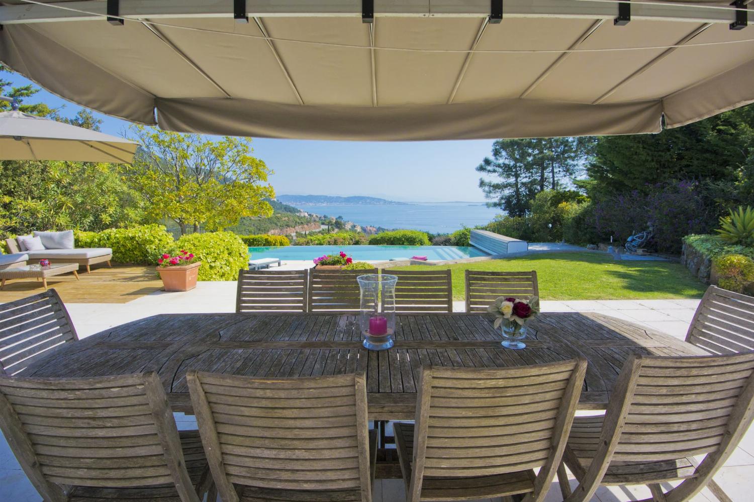 Shaded dining terrace